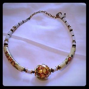 Antique Flower Beaded Choker